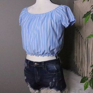 American Eagle | Pinstriped Crop Top Small